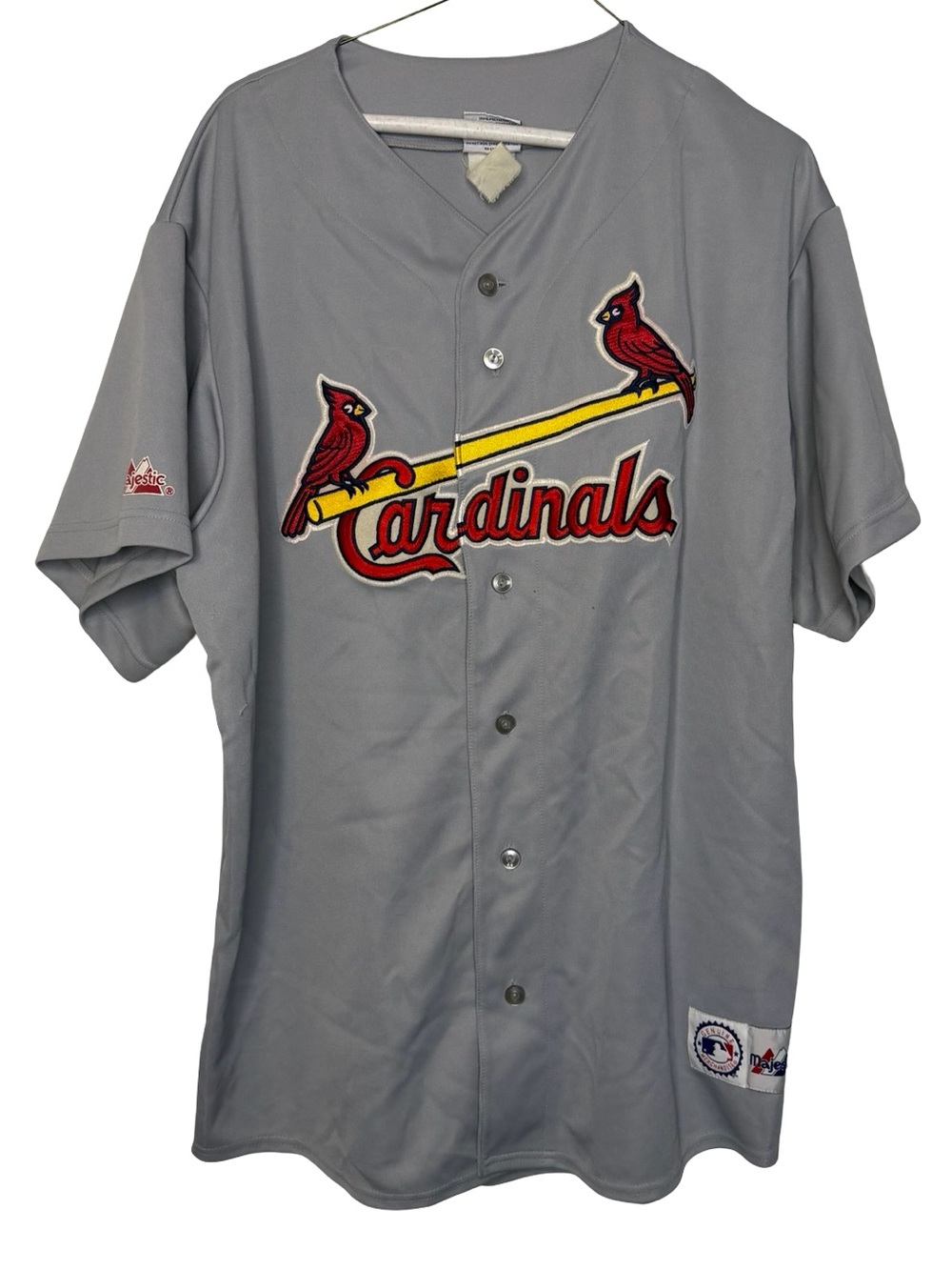 🔥⚾️ St. Louis Cardinals Majestic Gray Button Jersey Size‎ XL ⚾️🔥
